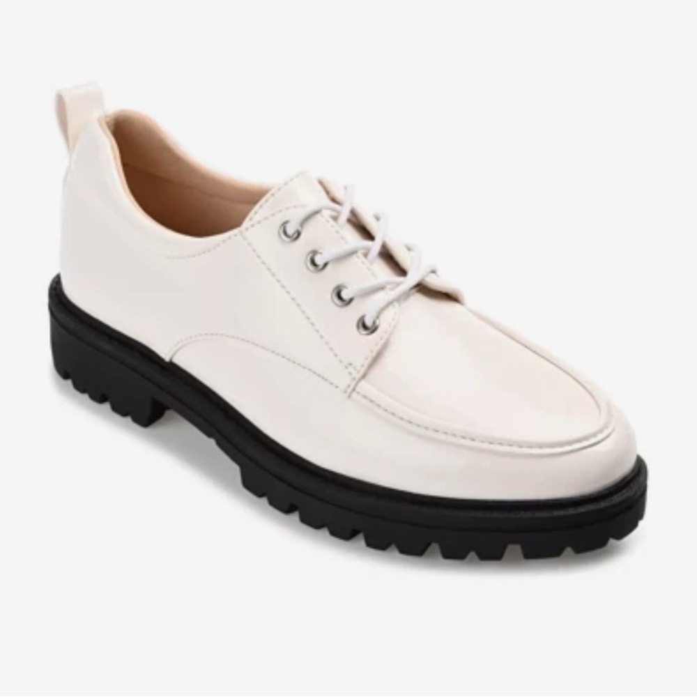 Journee Collection Women Zina Oxford Lace-Up Lug Sole Loafer Shoes Size 9WD NIB